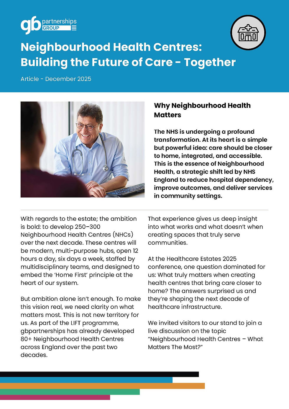 Article - Neighbourhood Health Centres Building the Future of Care, Together