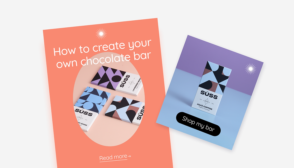 sell merchandise as a way for how to monetize a blog. Image showing chocolate bars being promoted