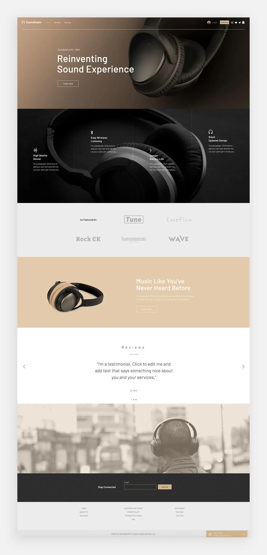 Headphones Landing Page template 