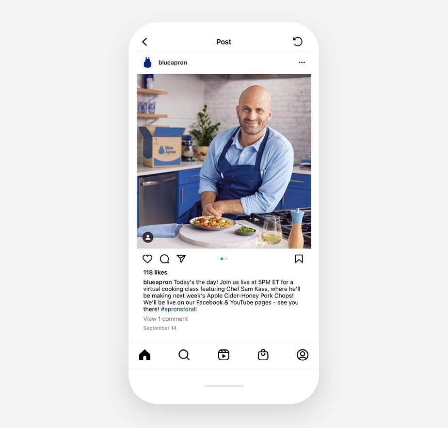 Blue Apron's influencer marketing strategy example