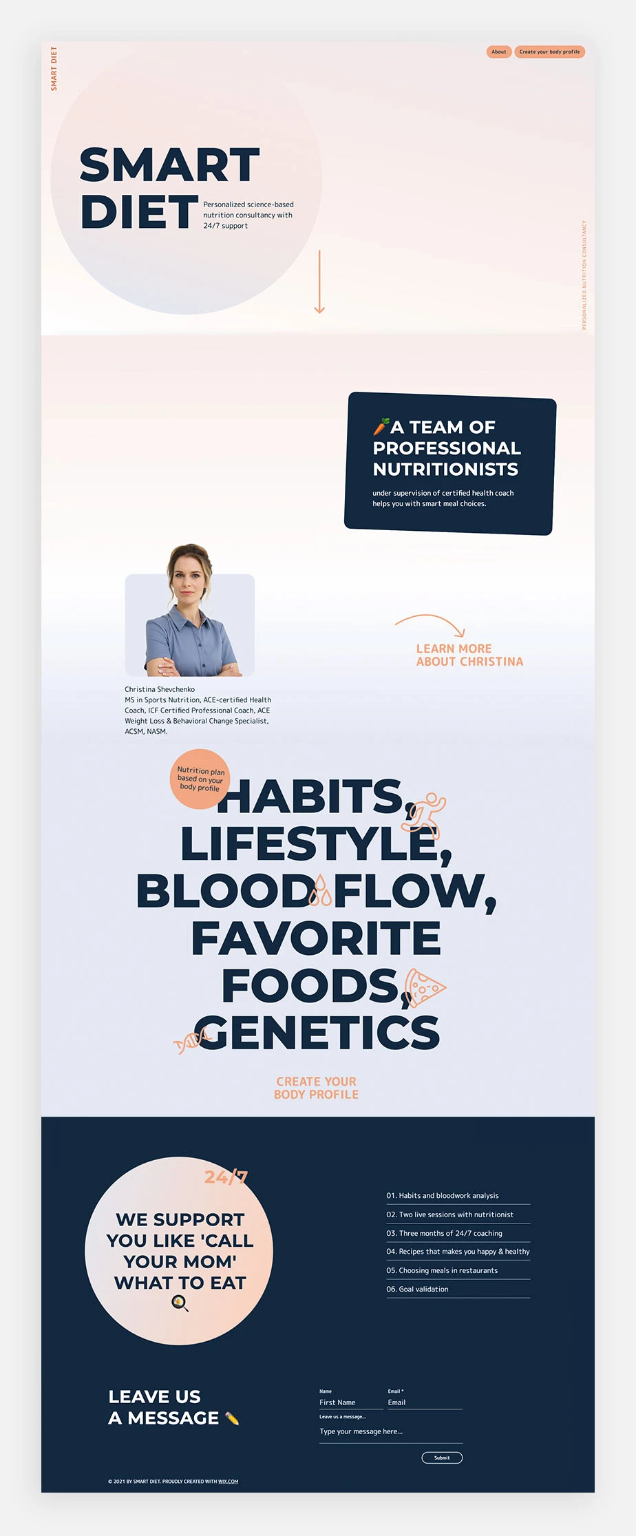 presentation onepage website smart diet one page website