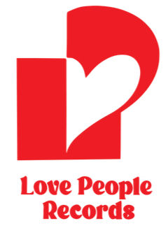 Red Love People Records Logo with a half heart.