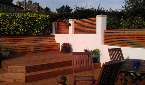 decking, garden, rendering, bench