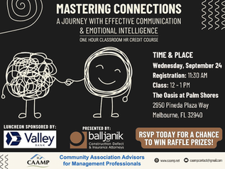 Flyer for CAAMP, Ball Janik, and Valley Bank HR Class
