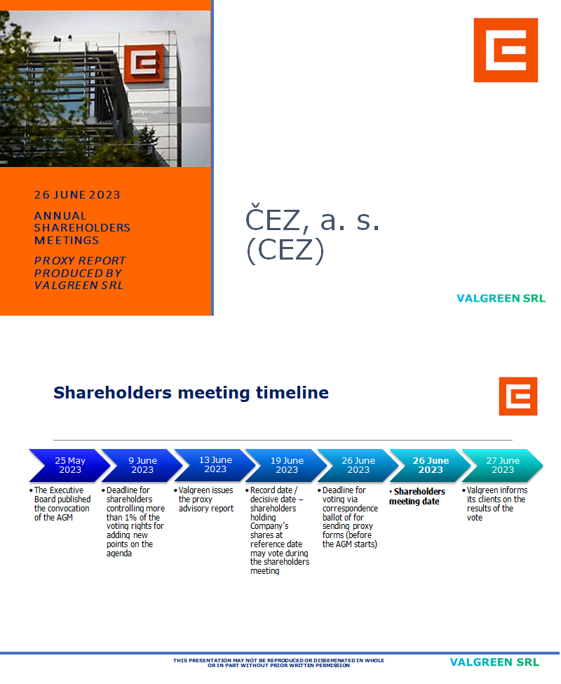 ČEZ, a. s. (CEZ) Proxy Report 26 June 2023