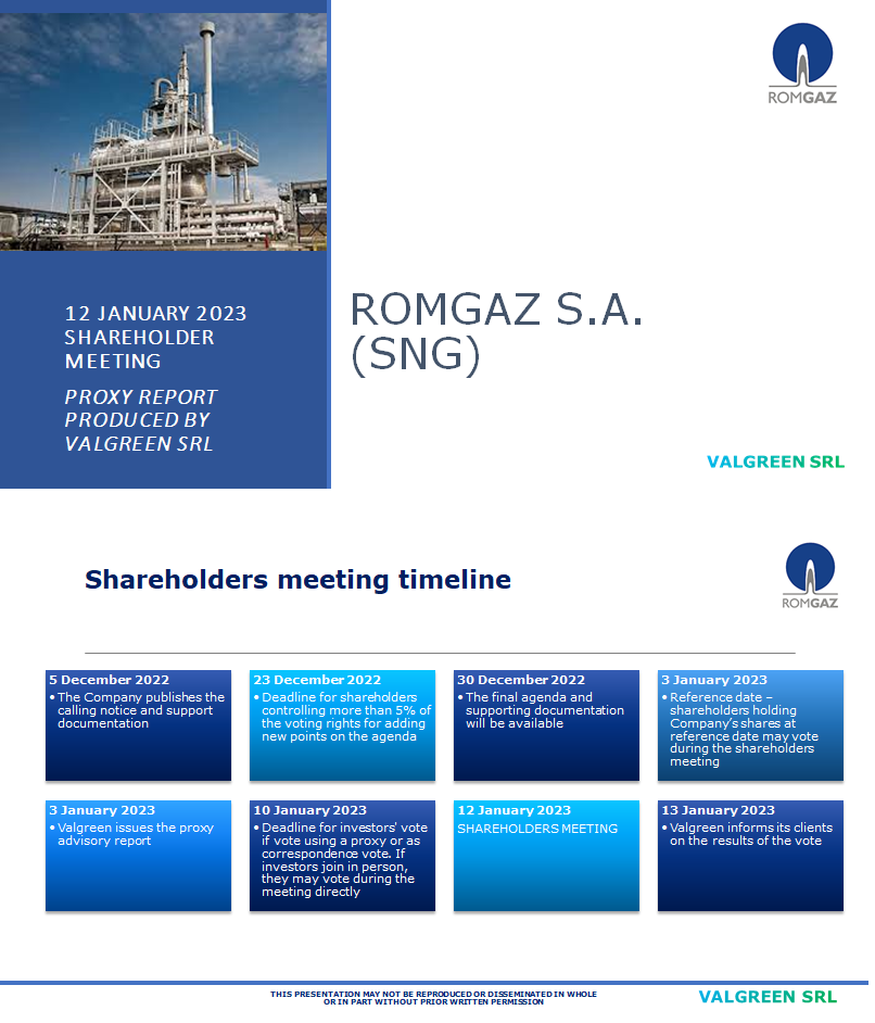 ROMGAZ SA (SNG) Proxy Report 12 January 2023
