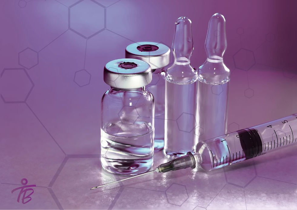 frascos e seringa de medicamento para emagrecer em teste