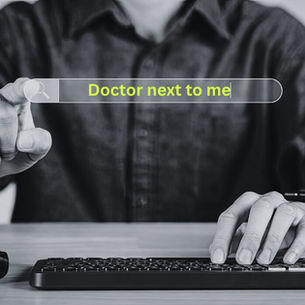 man searching for doctor on Google