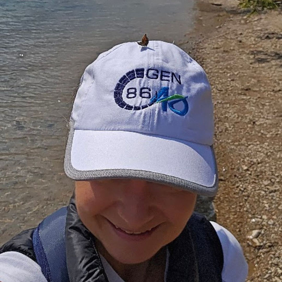 With butterfly on cap