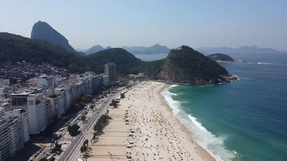 Uma vista da praia de Copacabana