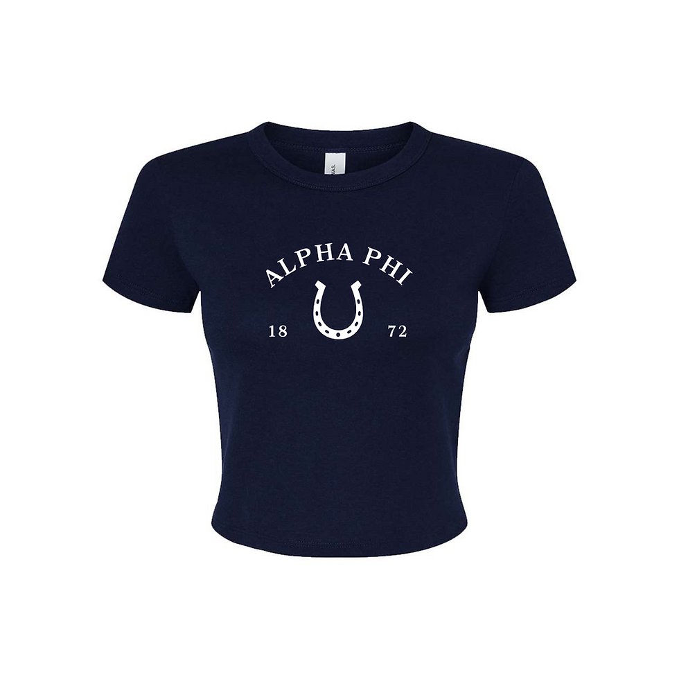 Thumbnail: Alpha Phi Horseshoe Baby Tee