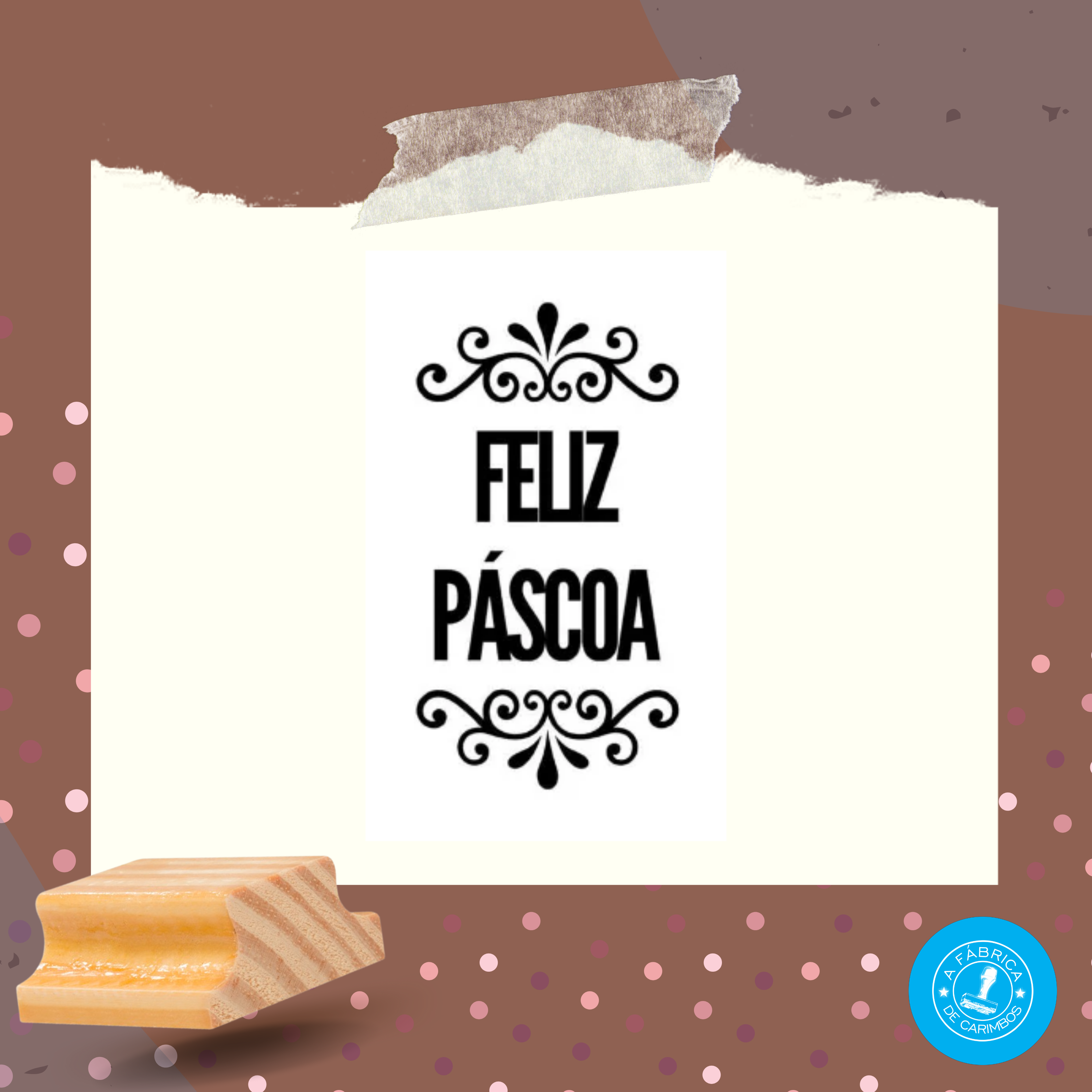 CARIMBO FELIZ PÁSCOA PERSONALIZADO COM NOME OU INSTA