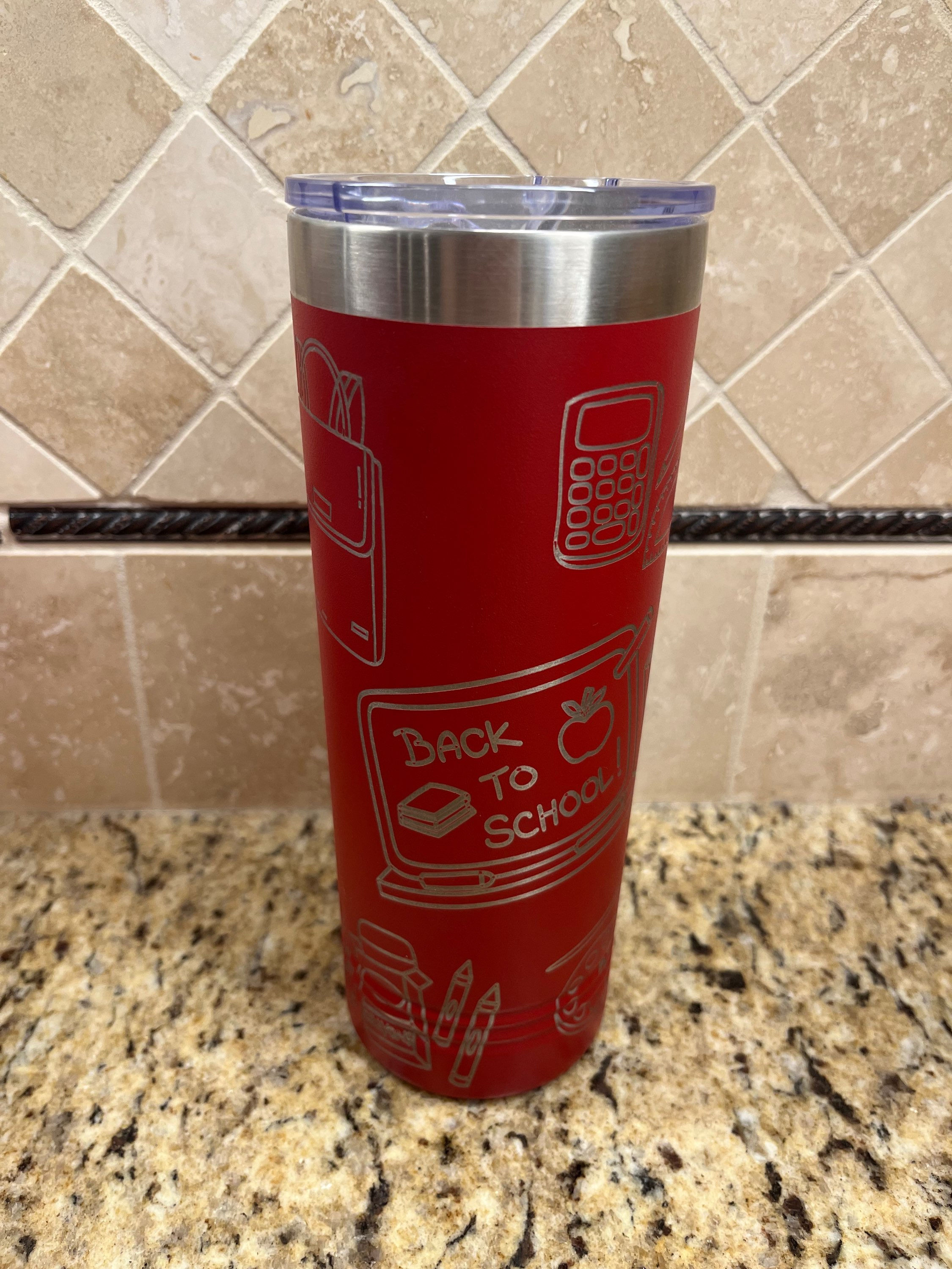 Back to School Icons WRAP Skinny Tumbler 22 oz