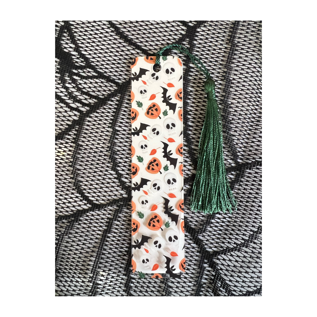 Halloween Bookmark: Bats, Skulls, and Jack o' Lanterns