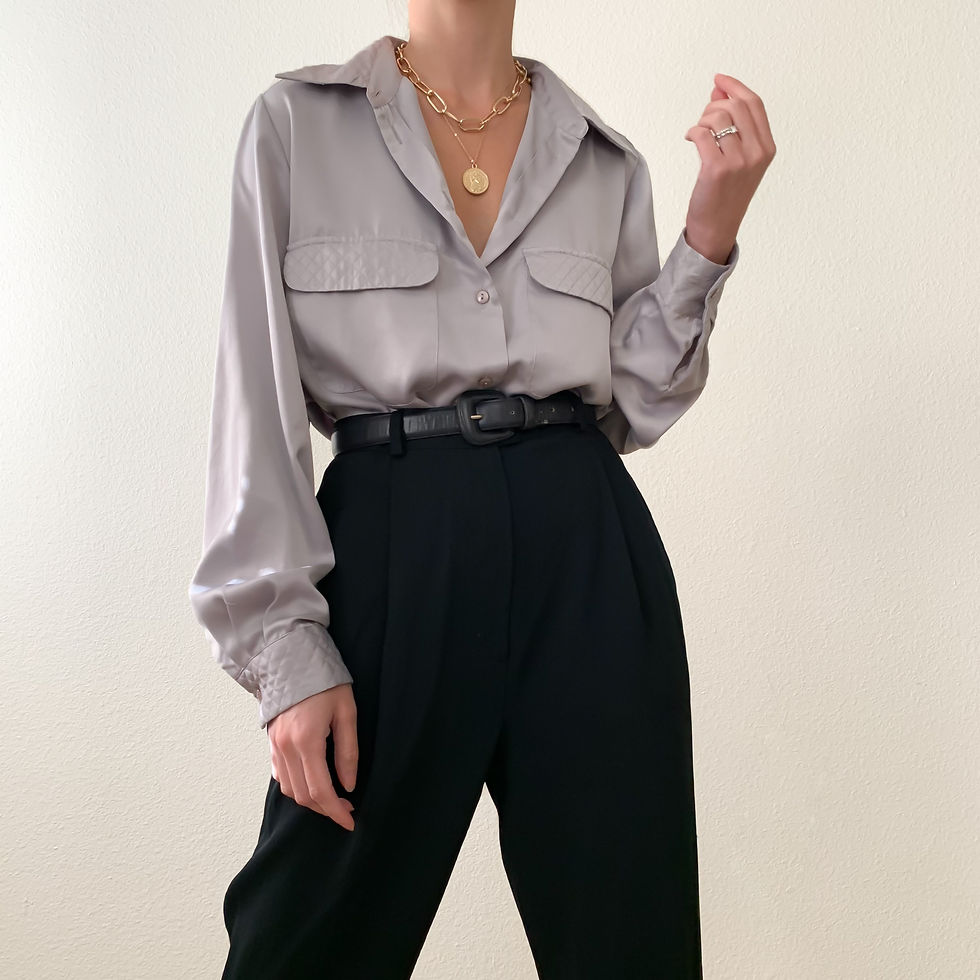 Pewter Satin Blouse