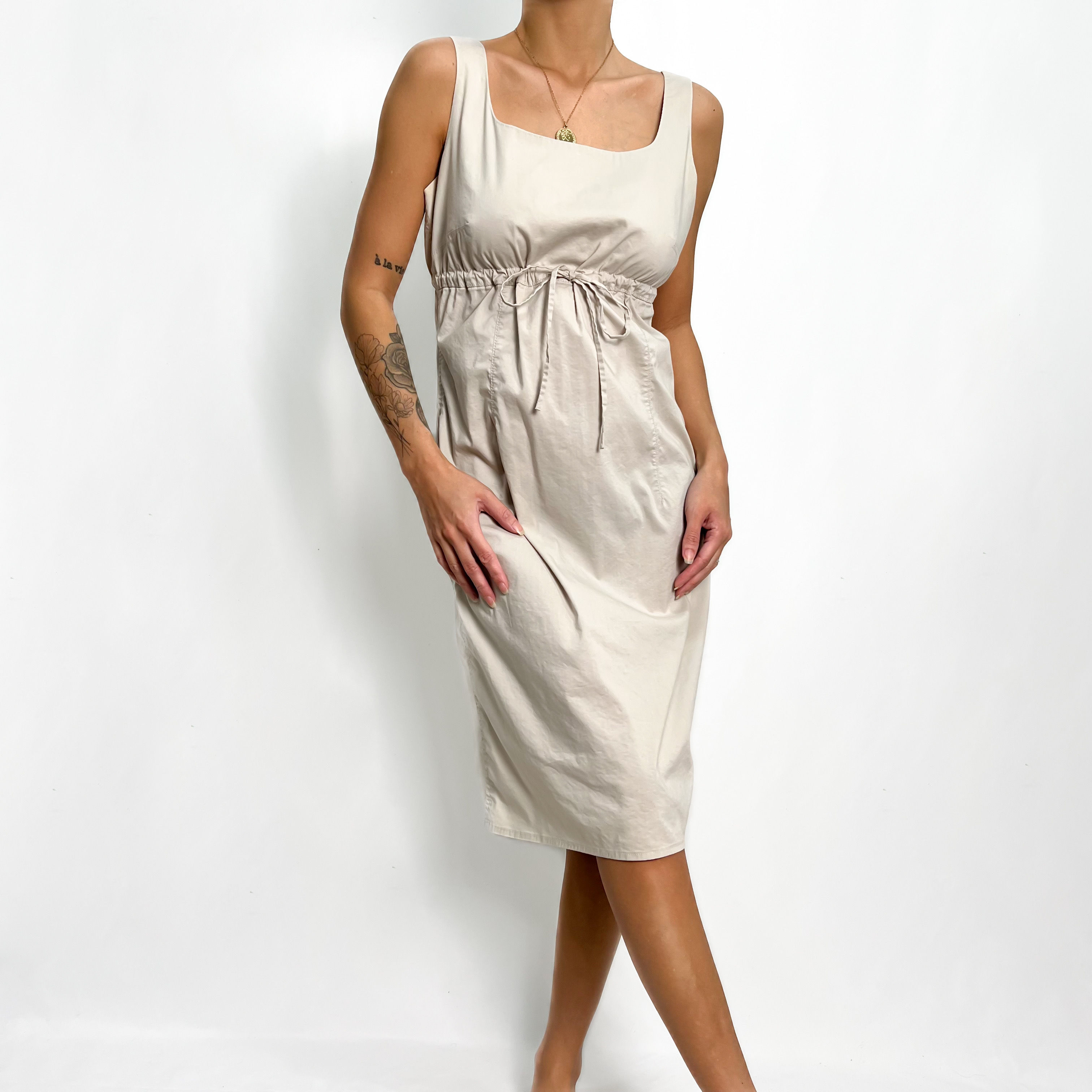 Beige Midi Dress S-M