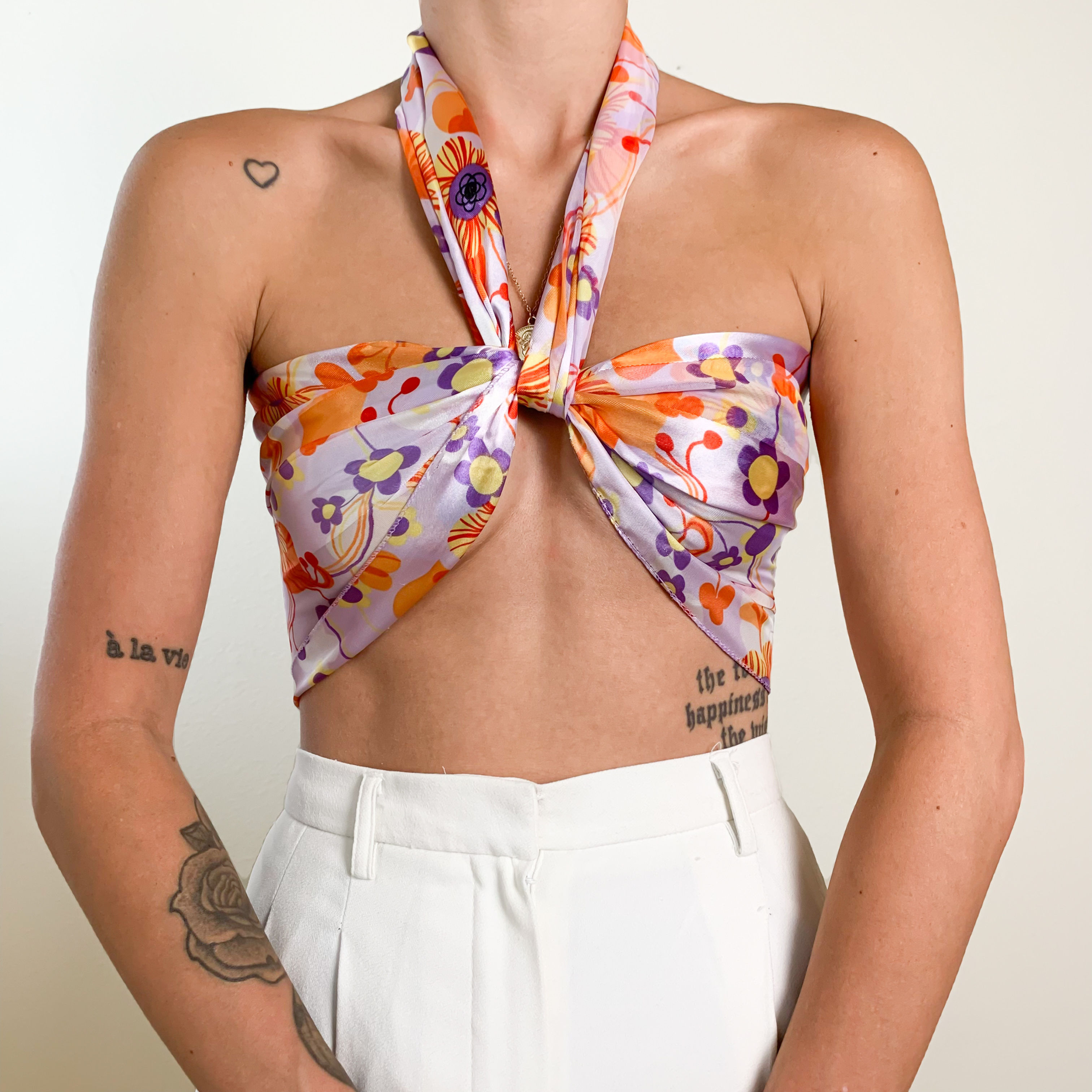 Abstract Floral Chiffon Scarf