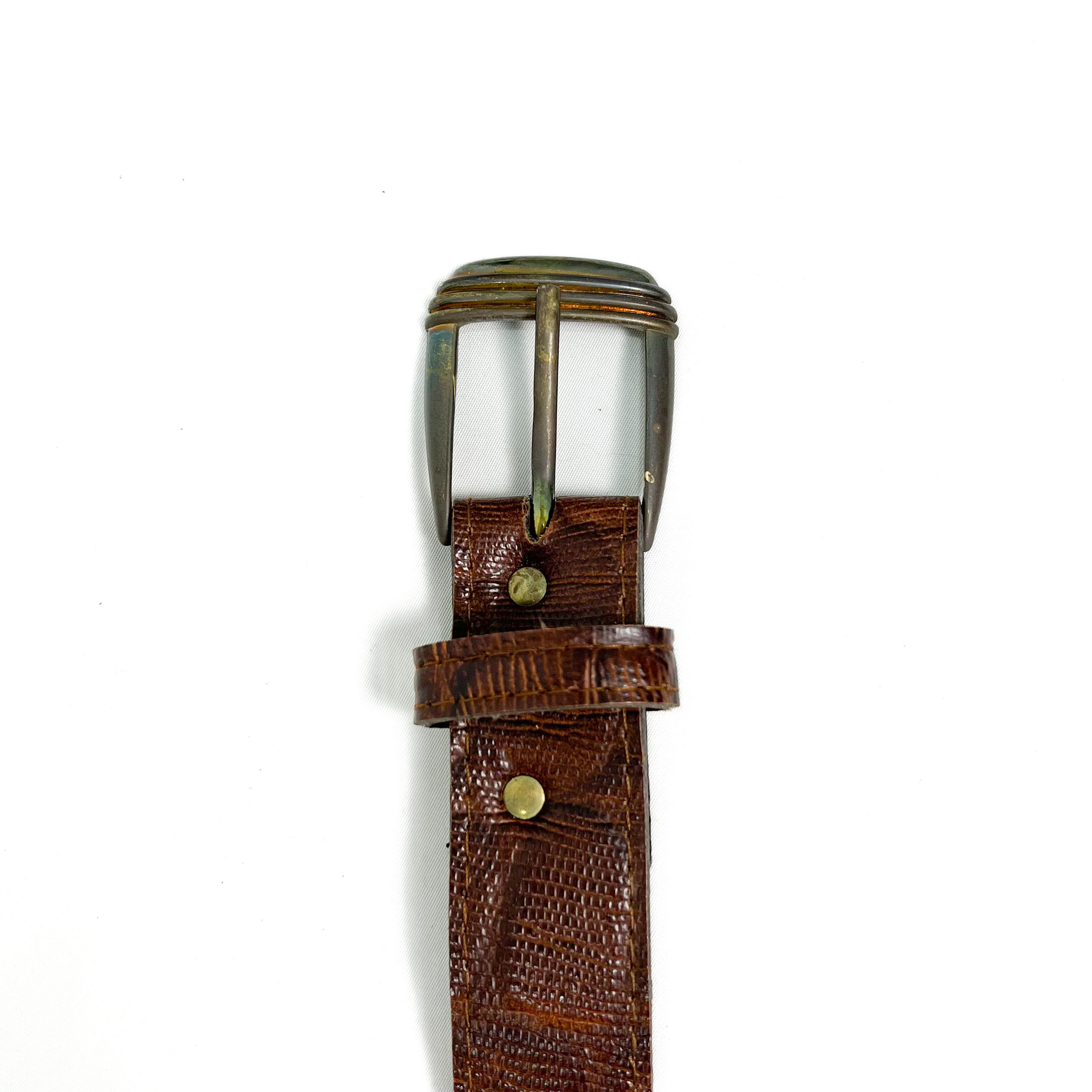 Deep Brown Faux Leather Belt