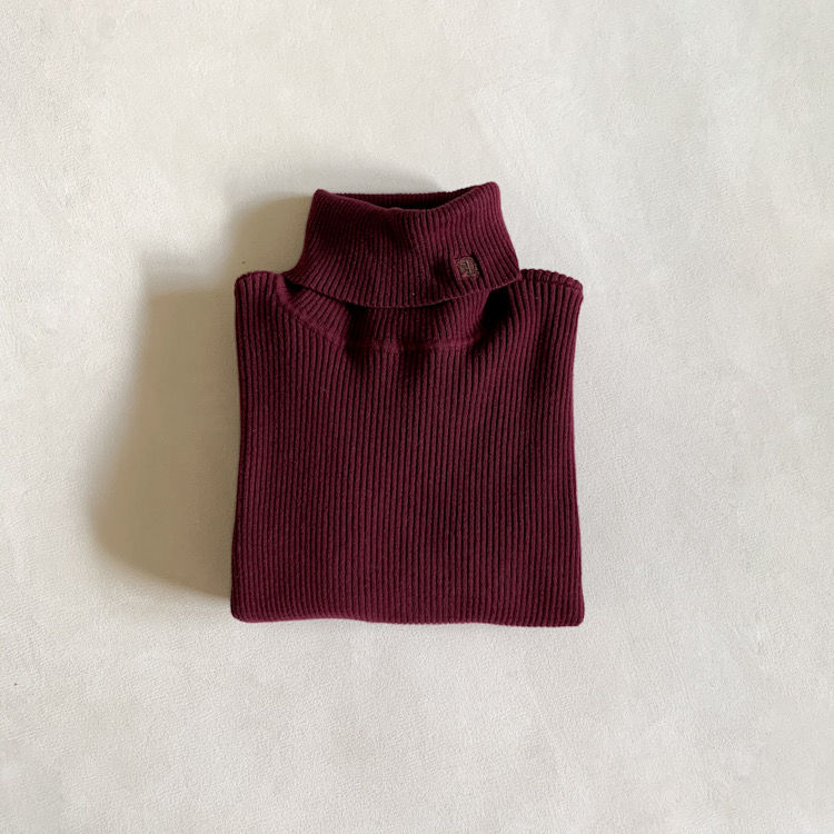 Burgundy Ralph Lauren Ribbed Long Sleeve Turtleneck