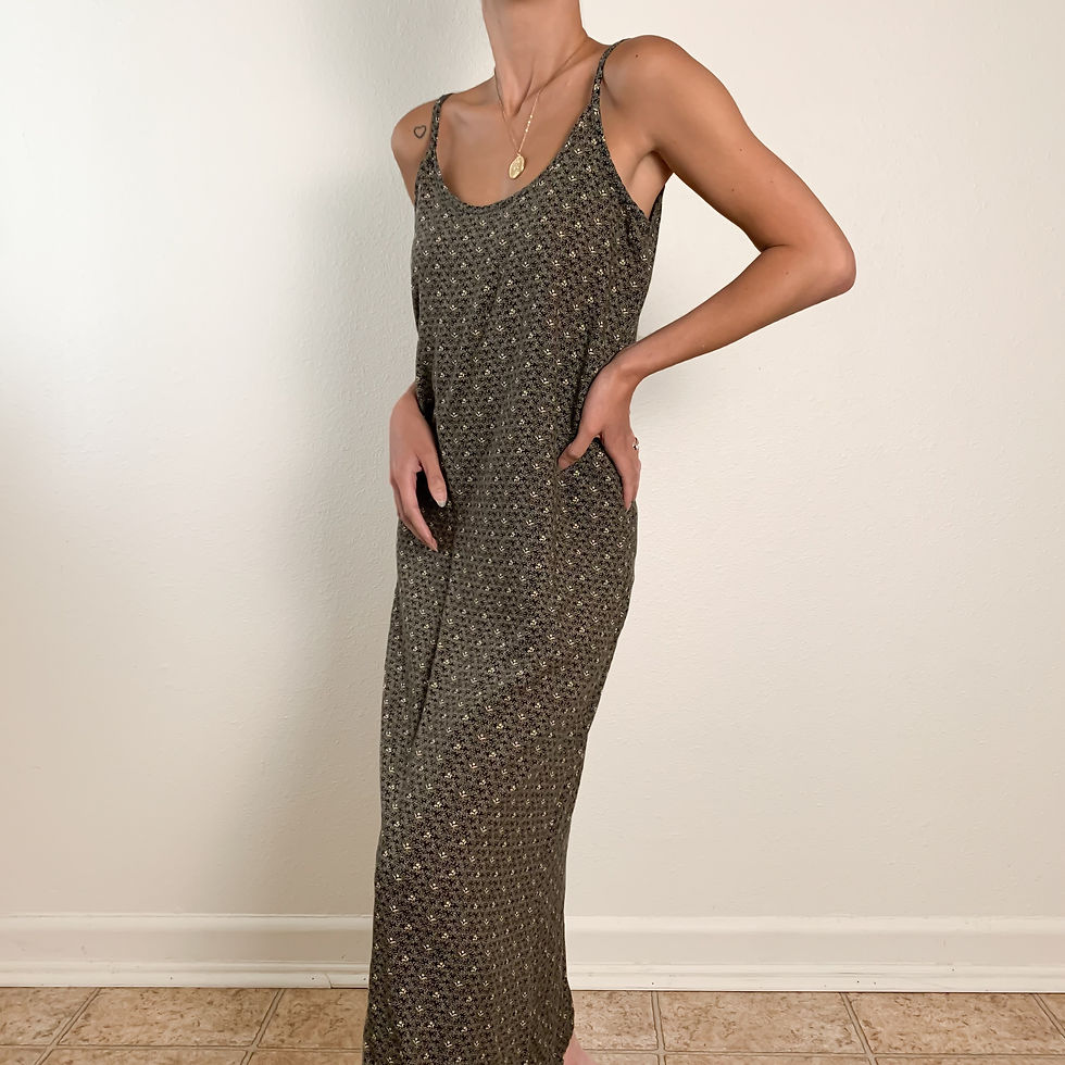 Abstract Ditsy Floral Midi/Maxi Column Dress XS-S