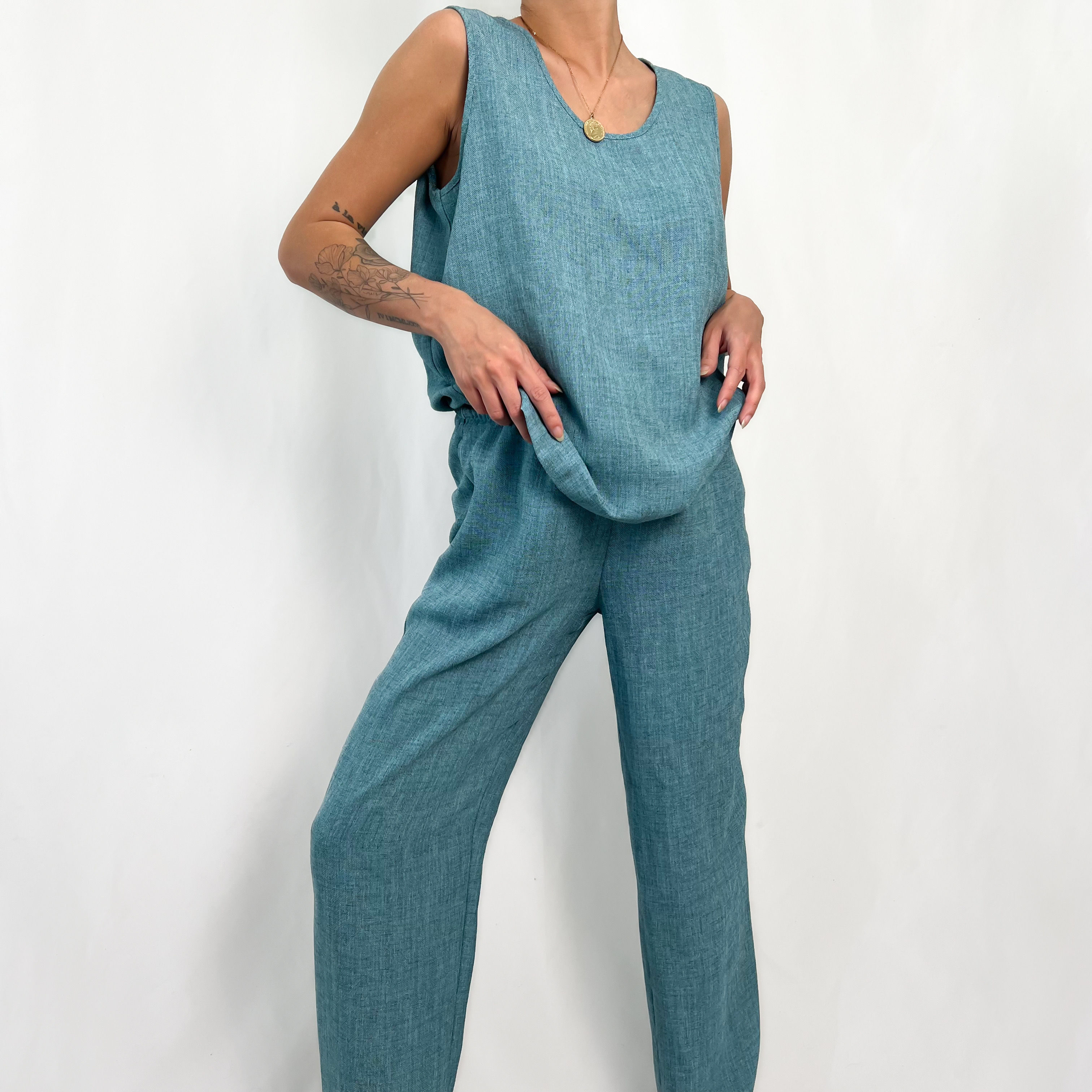 Celadon Tank & Pants Co-ord Set S-M