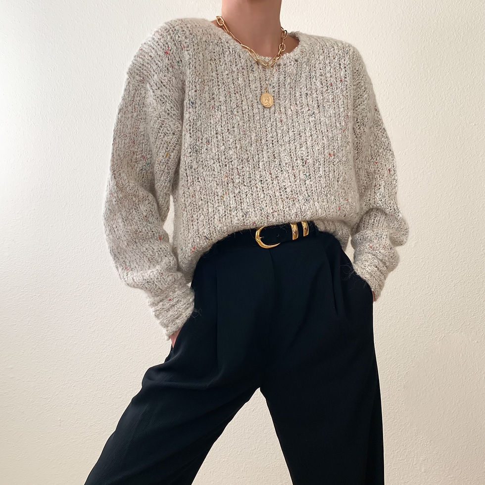 White Confetti Knit Sweater