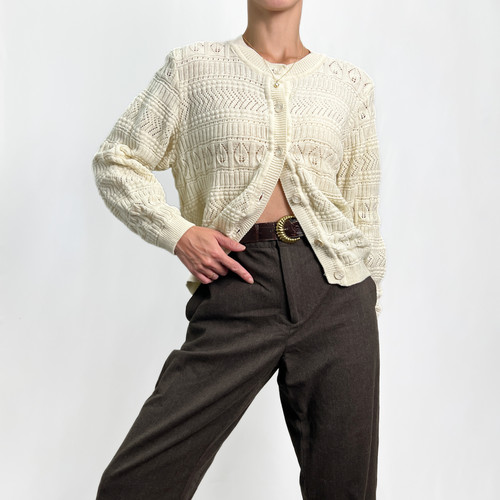 トップス philme mix knit cardigan (unisex) Cream Mix Knit Cardigan XS-M | by P. vintage