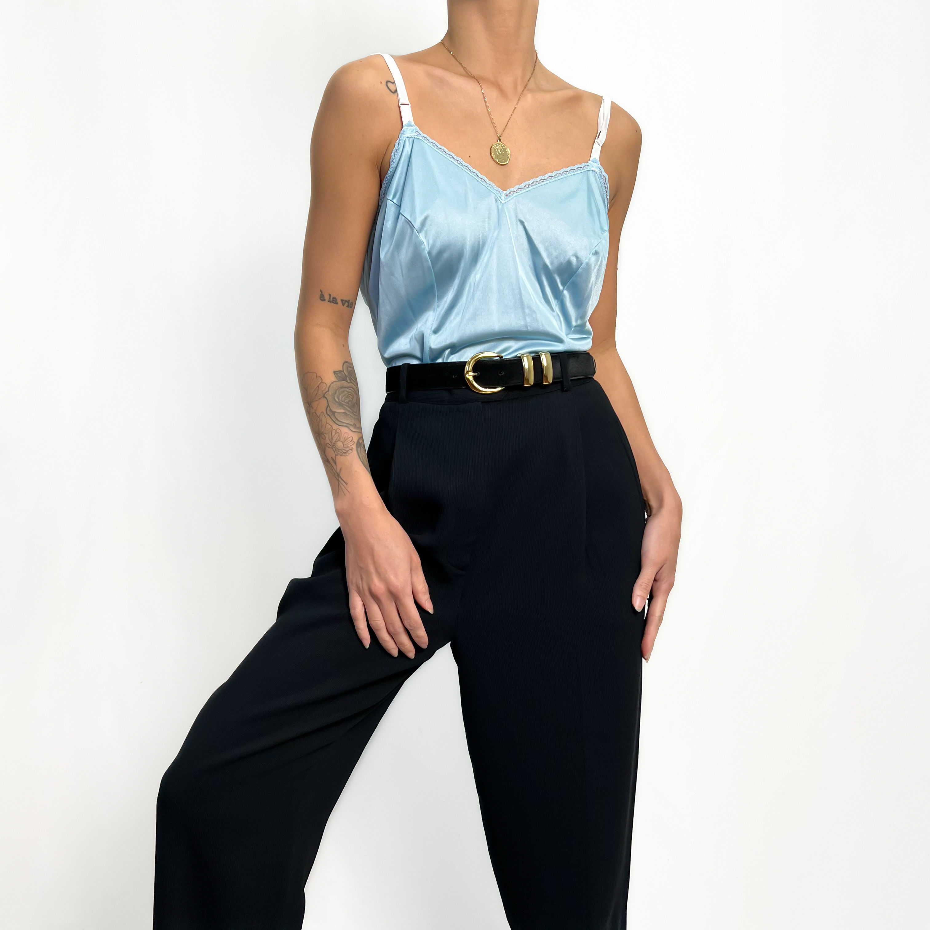 Baby Blue Slip Cami S-M