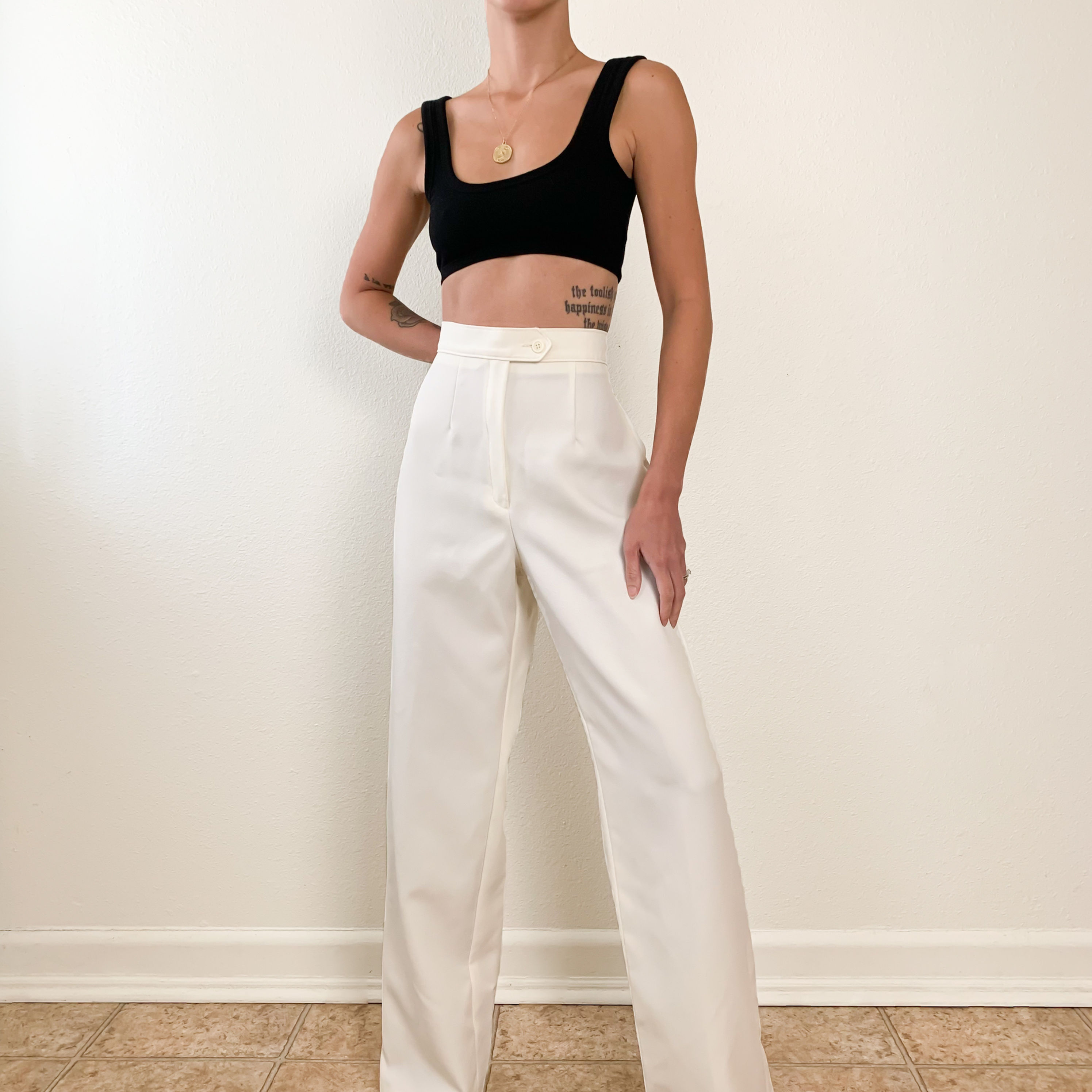 Ivory High Rise Pants 28"-30"