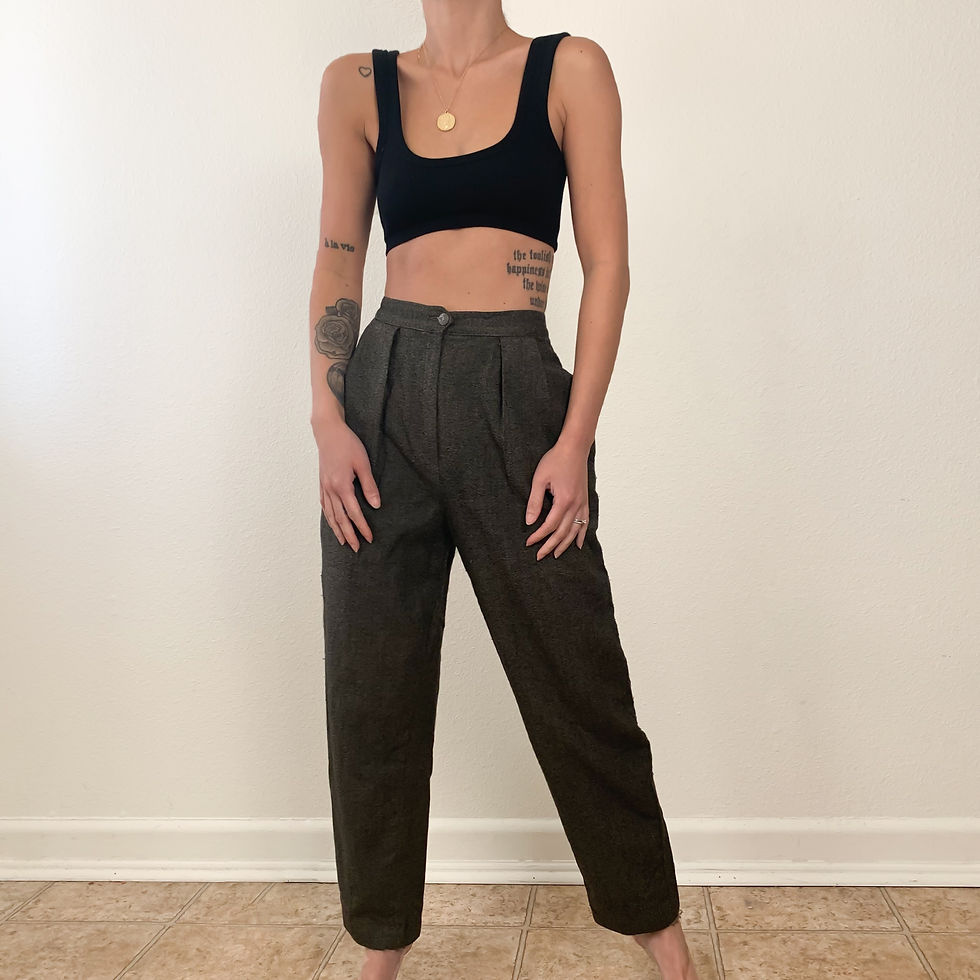 Deep Brown Pleated Trousers 24"-25"