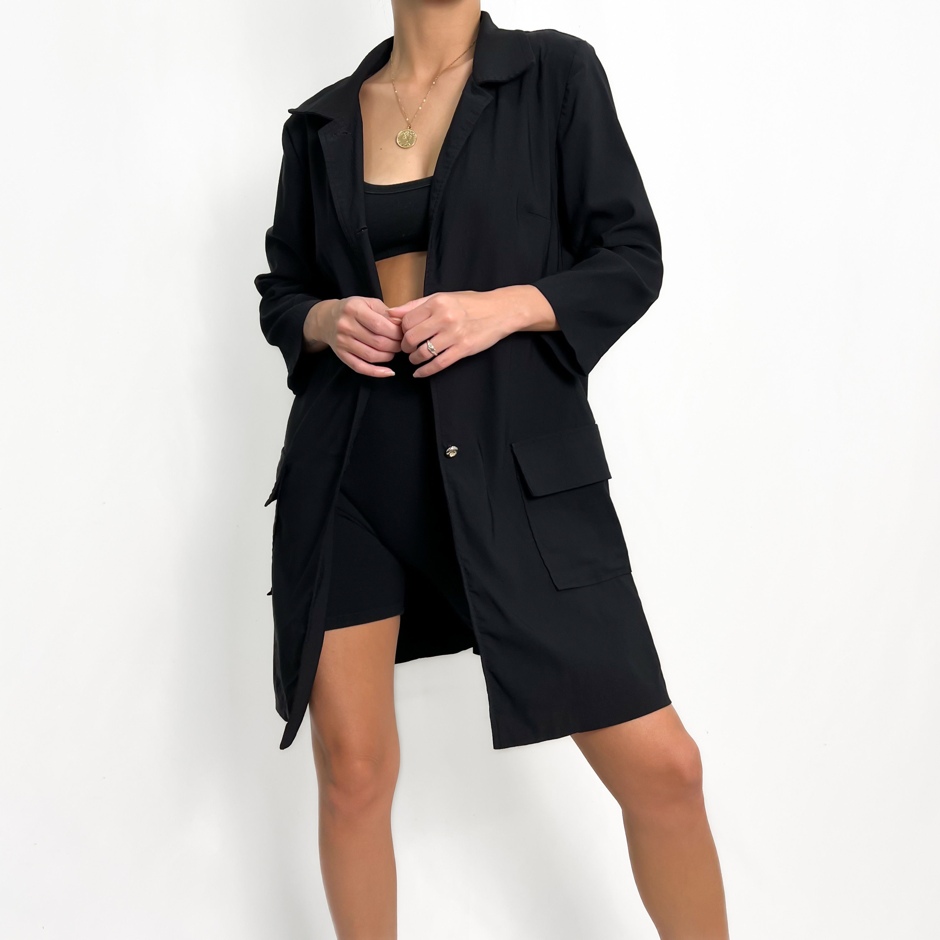 Onyx Longline Blazer Coat S-M
