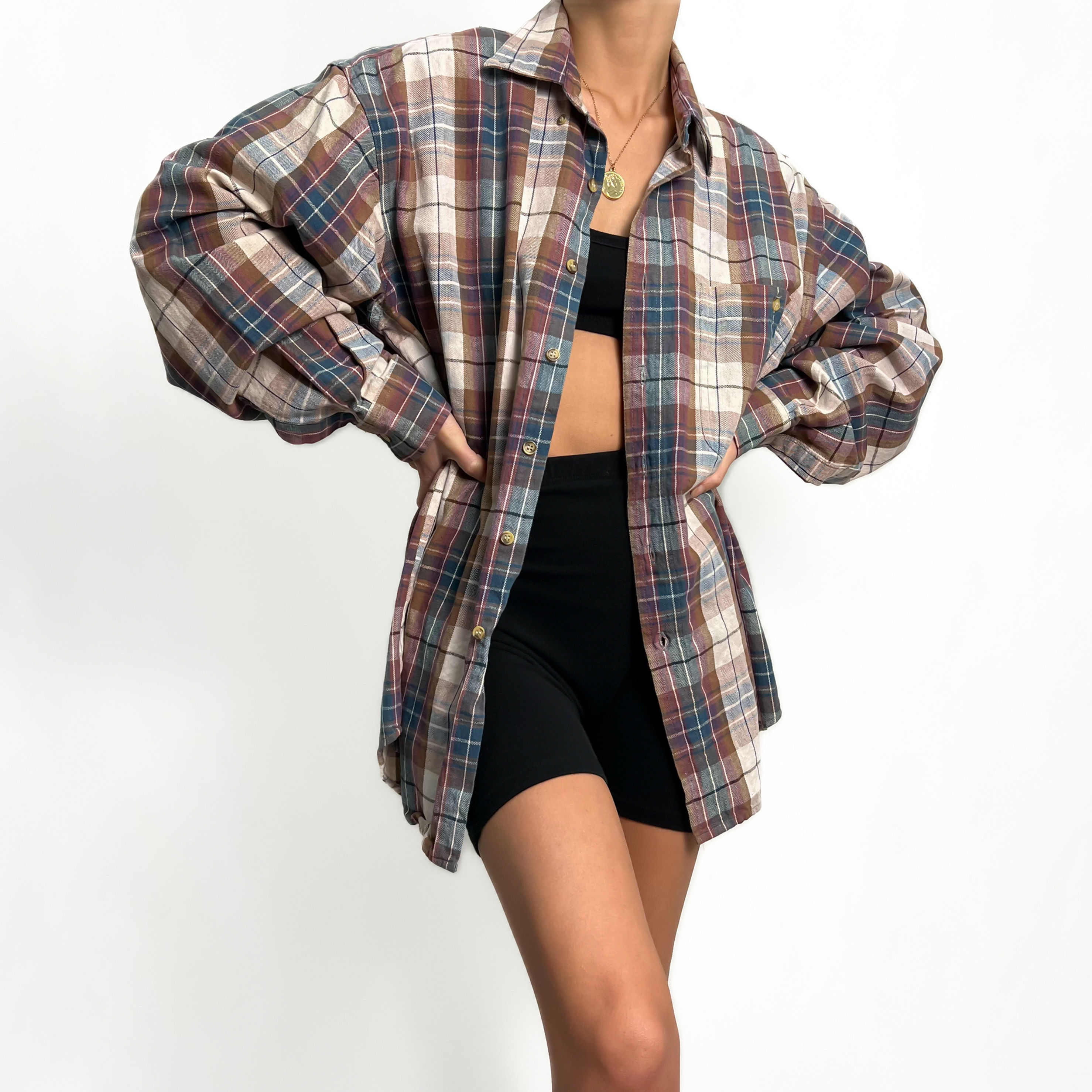 Multicolored Plaid Flannel XS-L