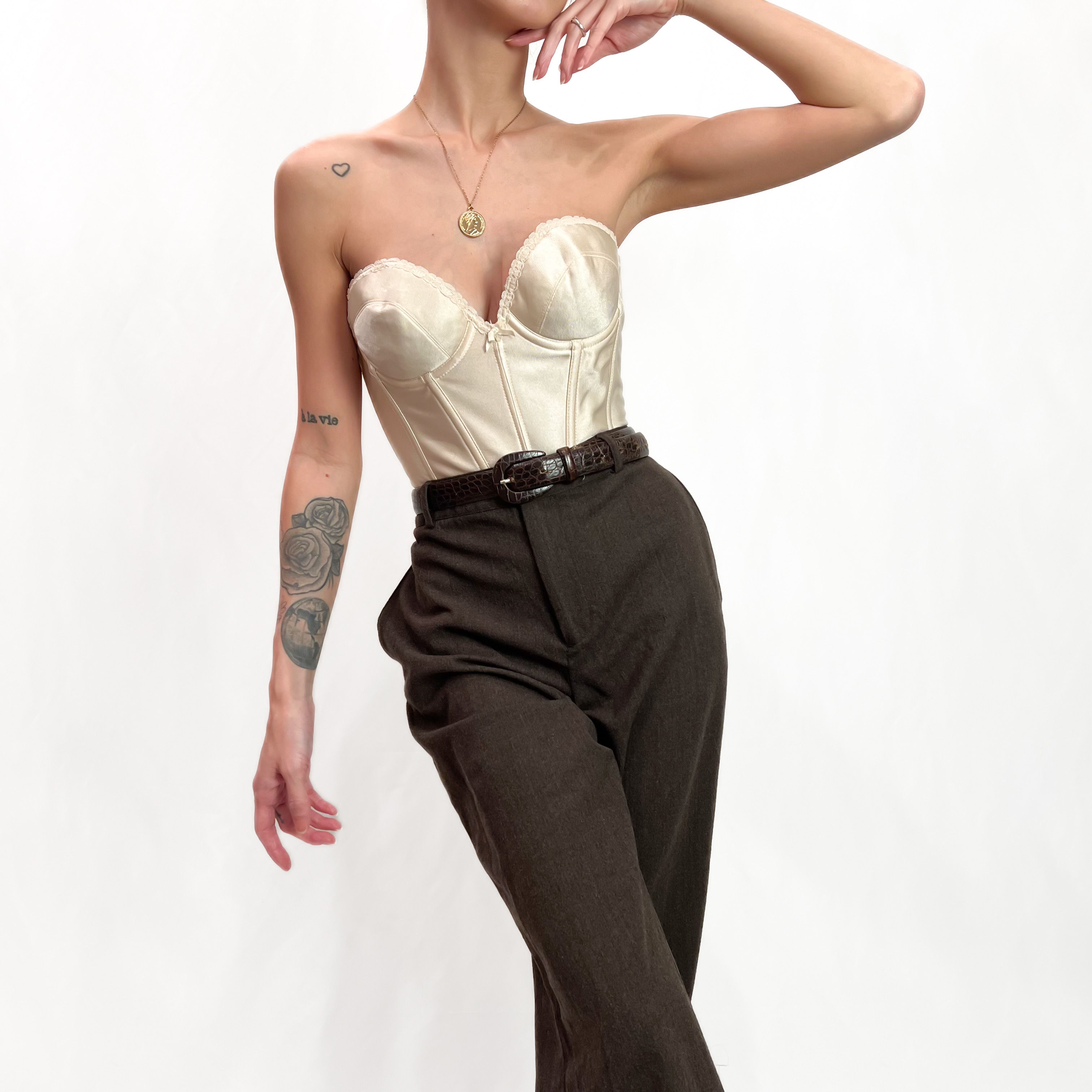 Cream Satin Bustier  34 A/B