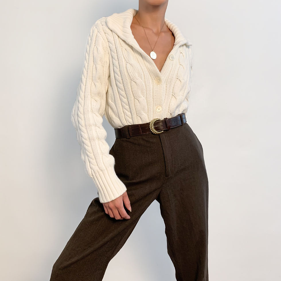 White Ralph Lauren Cable Knit Cardigan XS-M