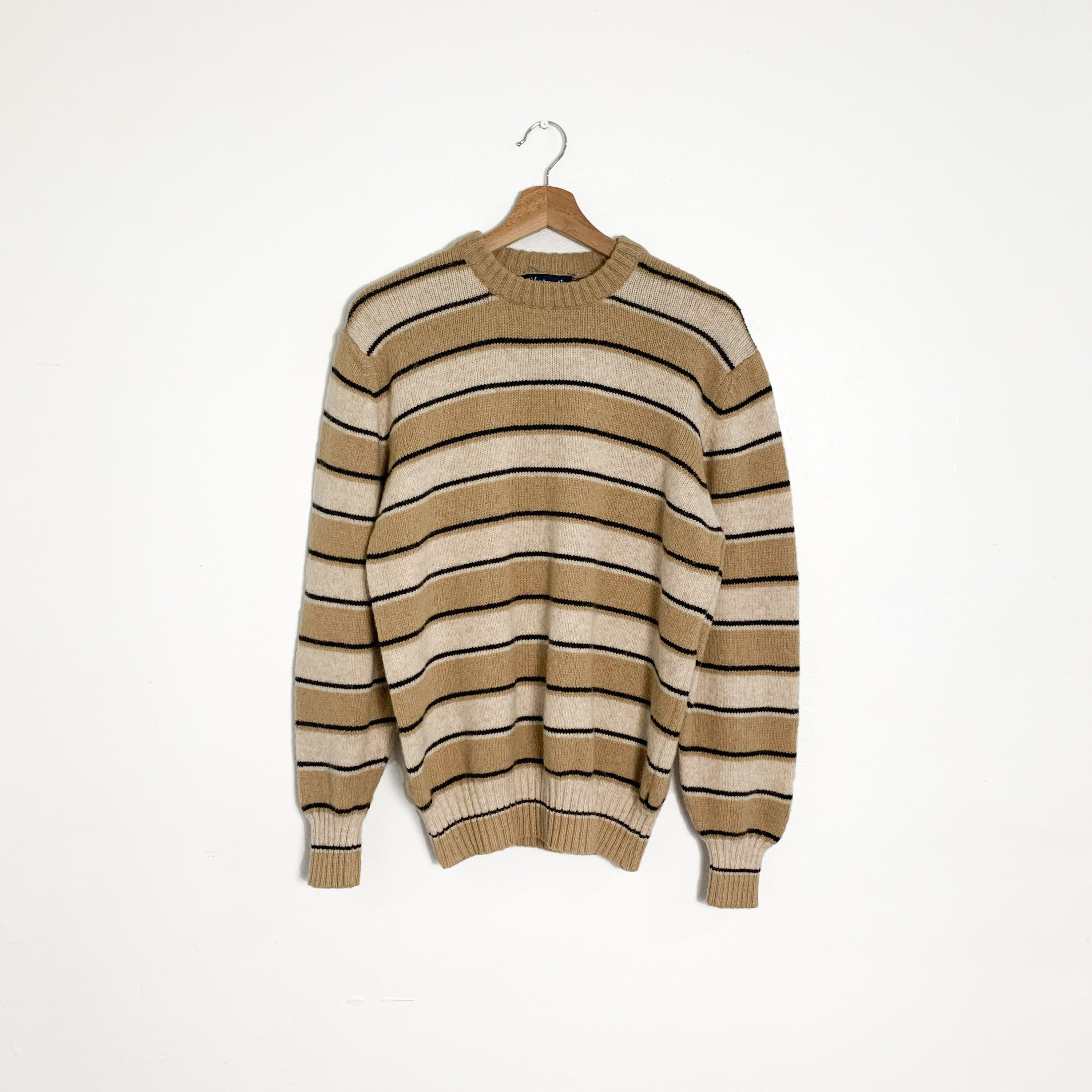 Neutral Striped Knit Sweater XS-L