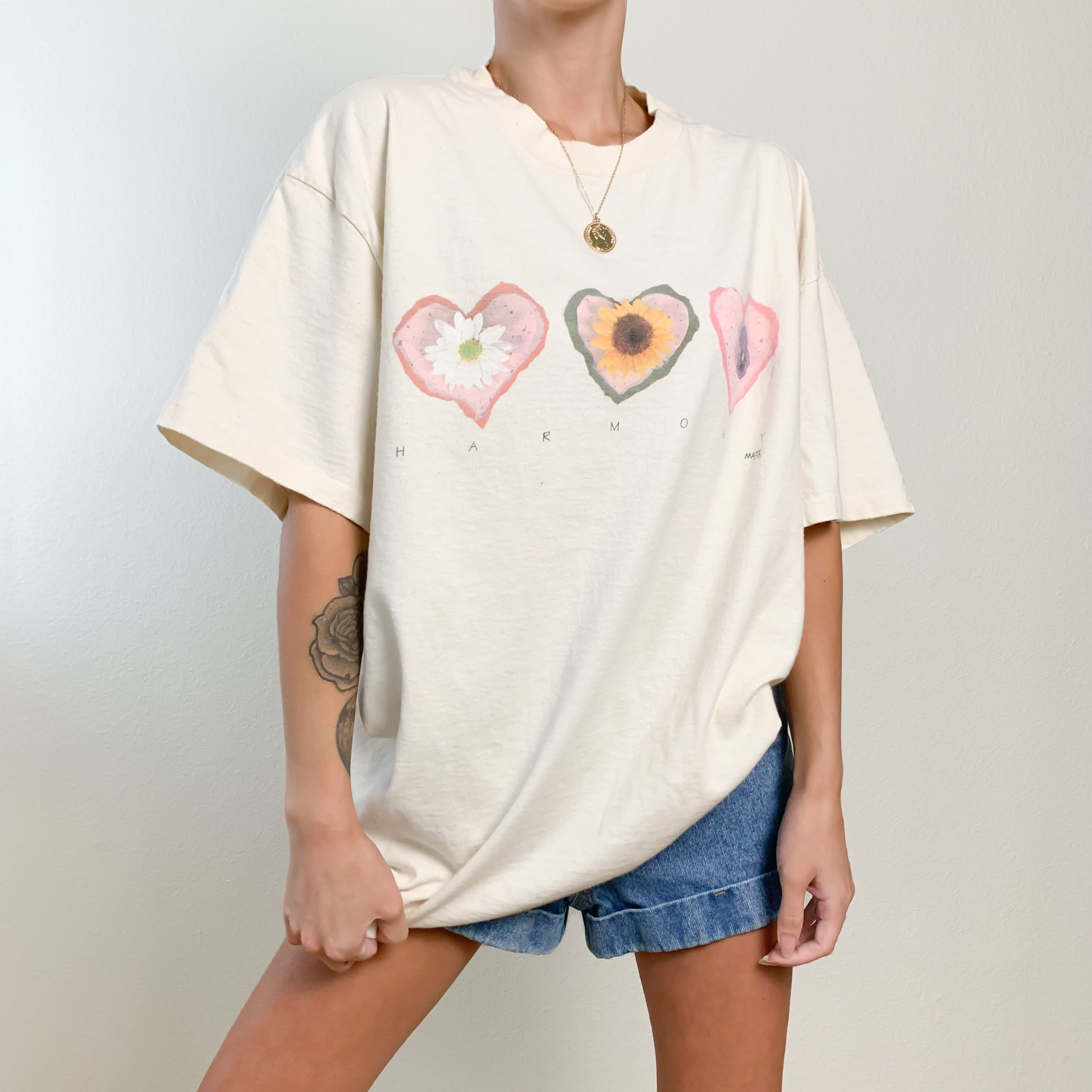 1995 Harmony Floral Hearts Tee