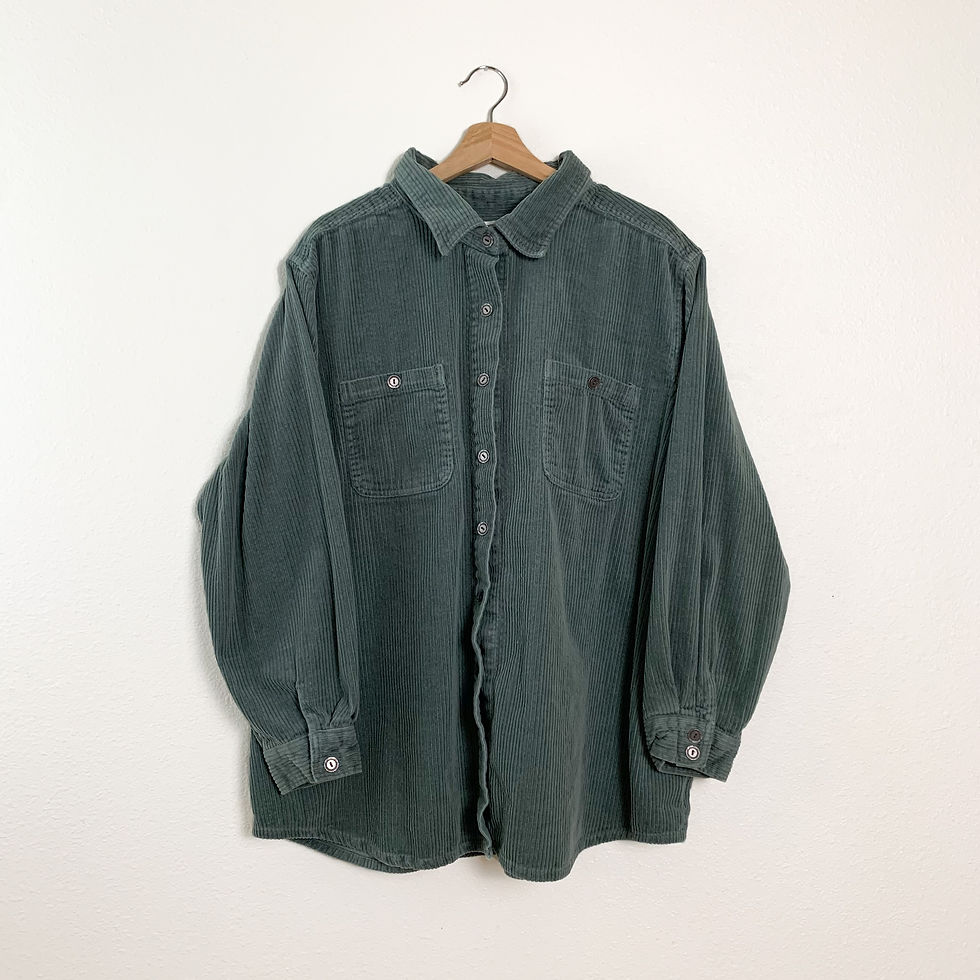 Pine Green Oversized Corduroy Button Up S-XXL