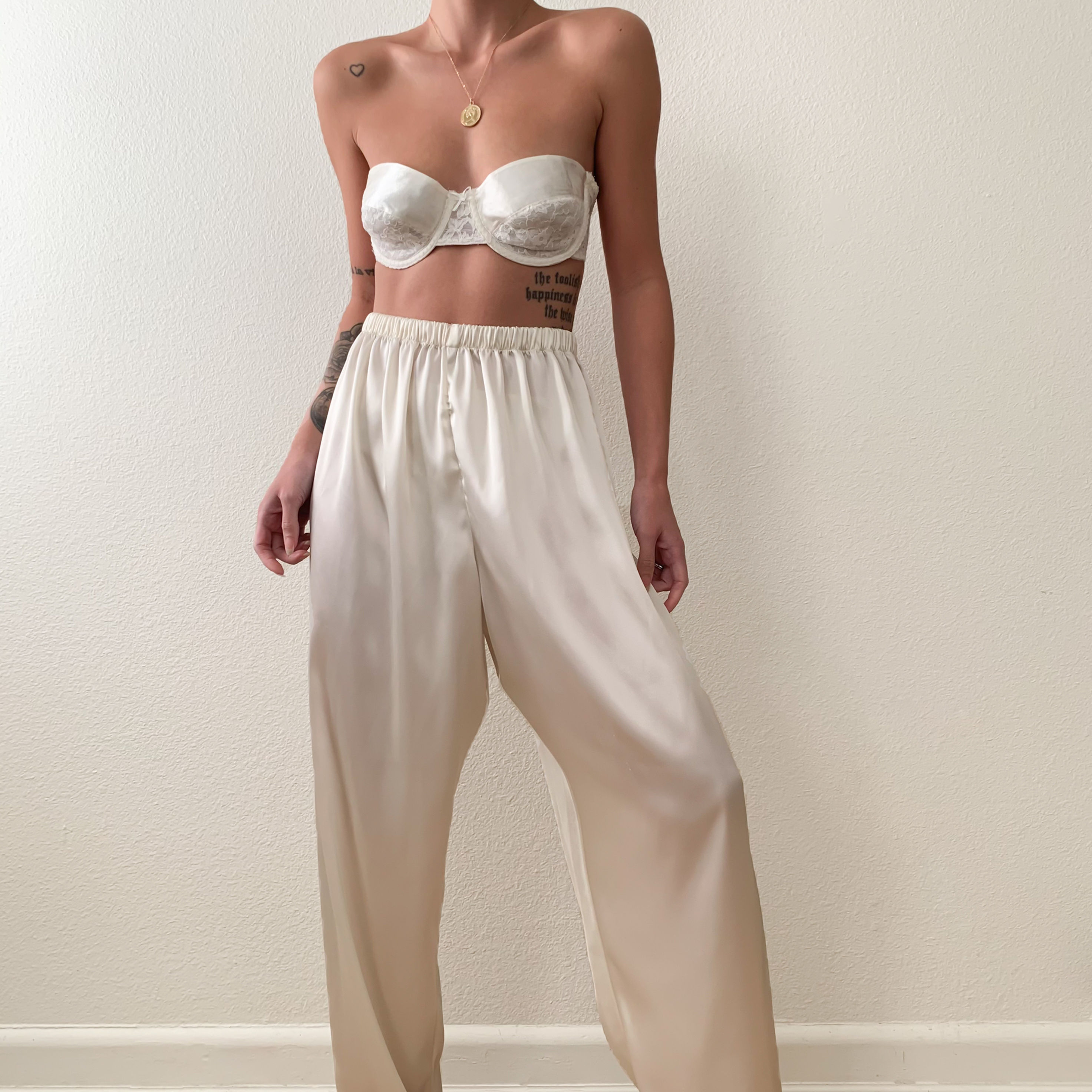 Ivory Satin Pants 24"-30"
