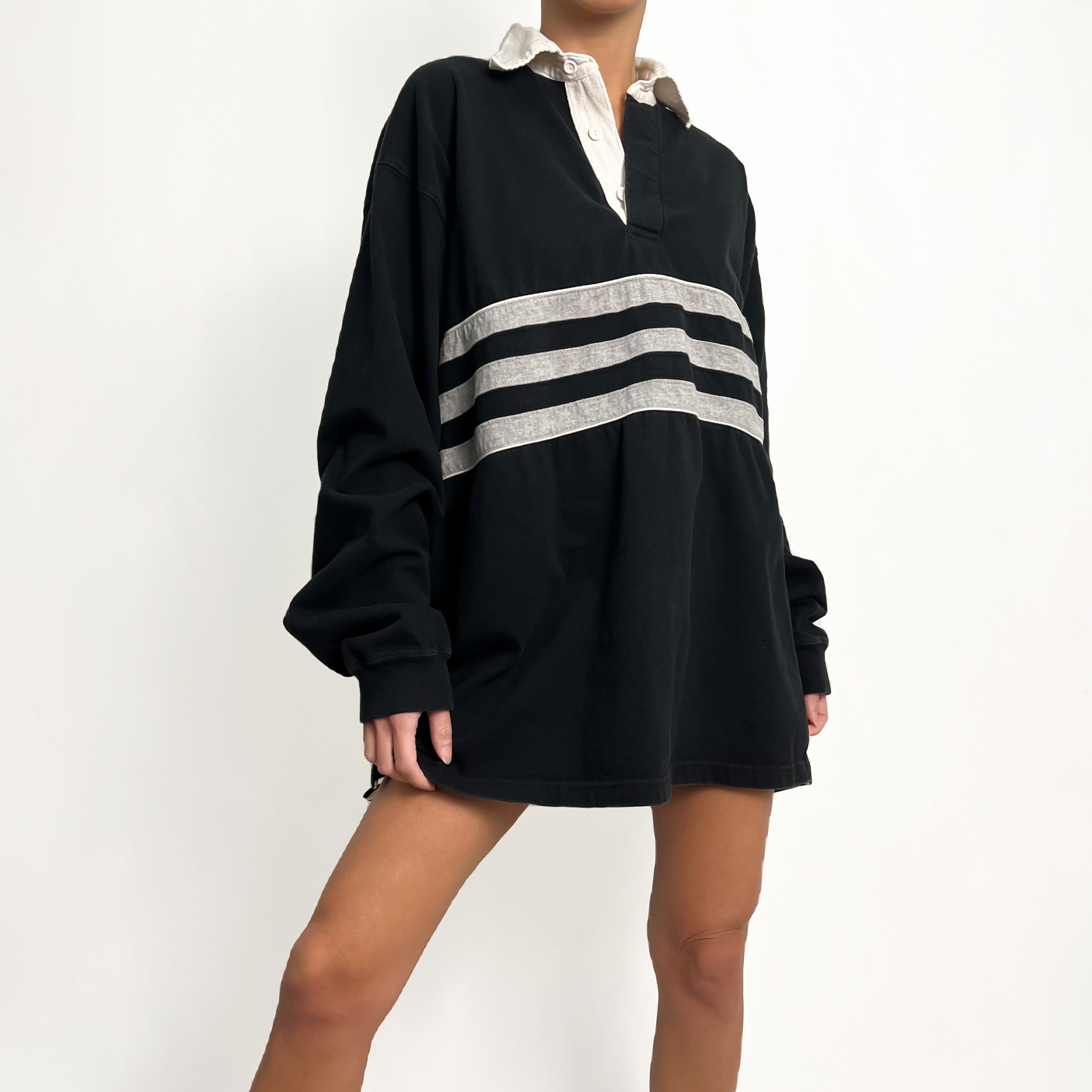 Washed Black Rugby Top S-L