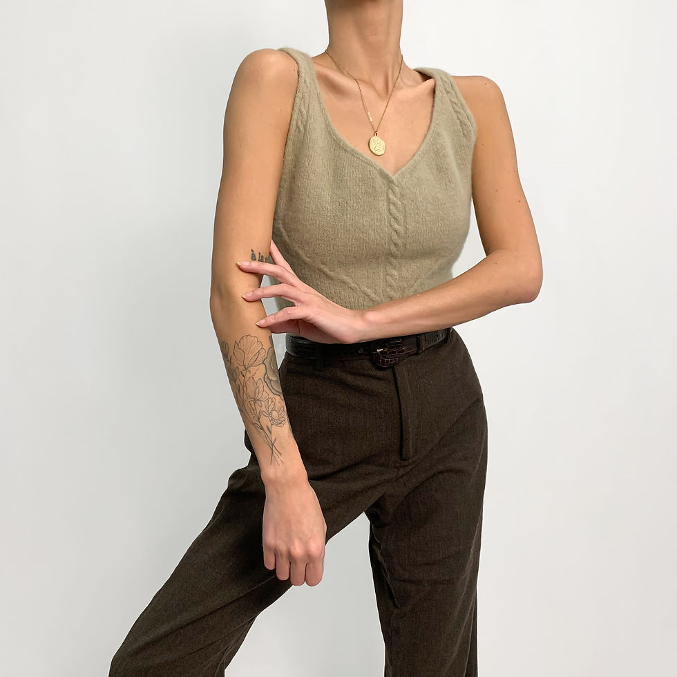 Taupe Sweater Tank XS-S