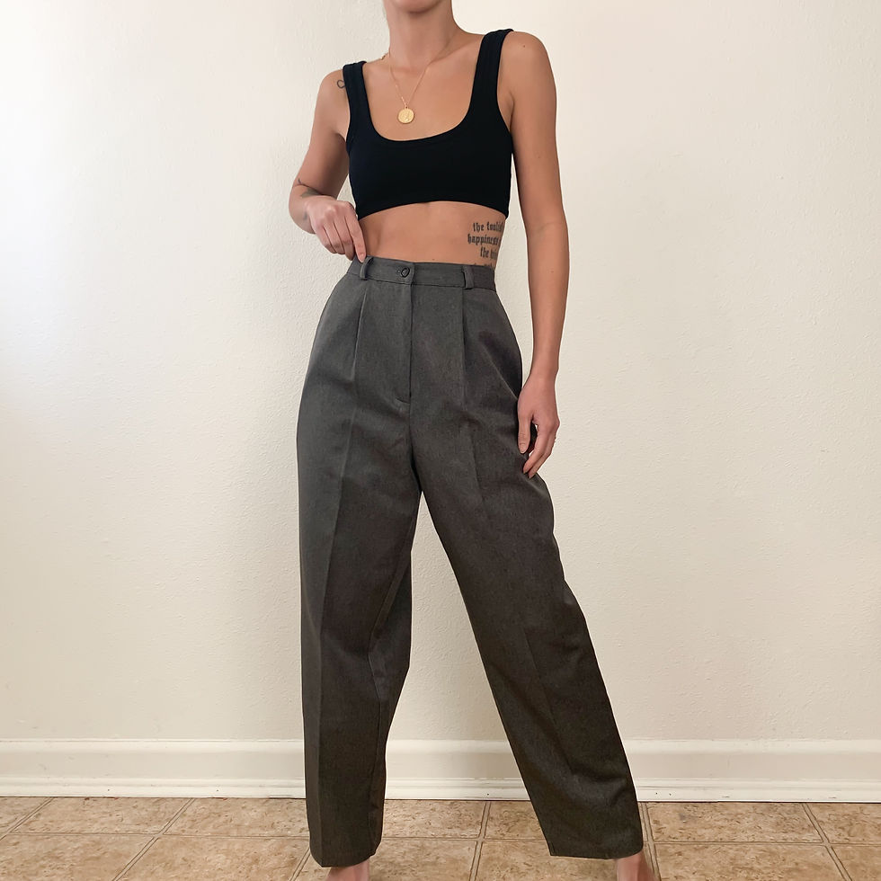 Dark Gray Pleated Trousers 27"-28"