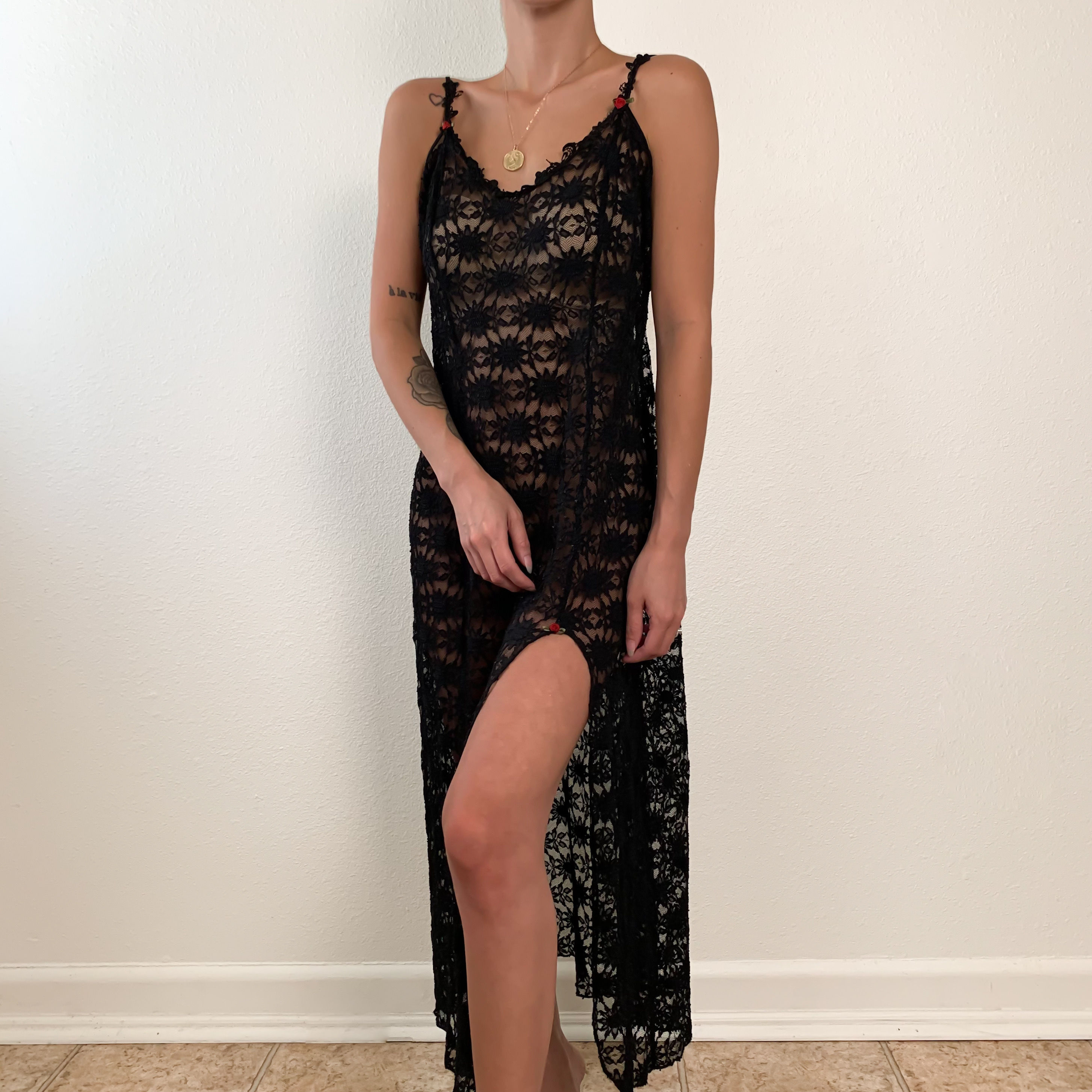 Onyx Full Lace Maxi Slip XS-S