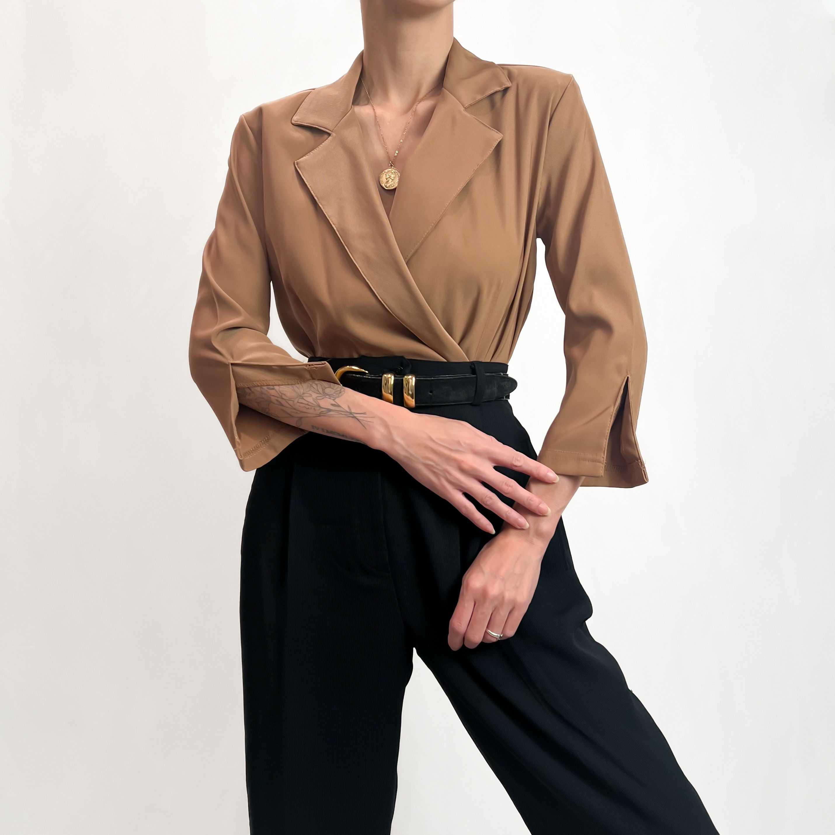 Deep Tan Wrap Top S-M