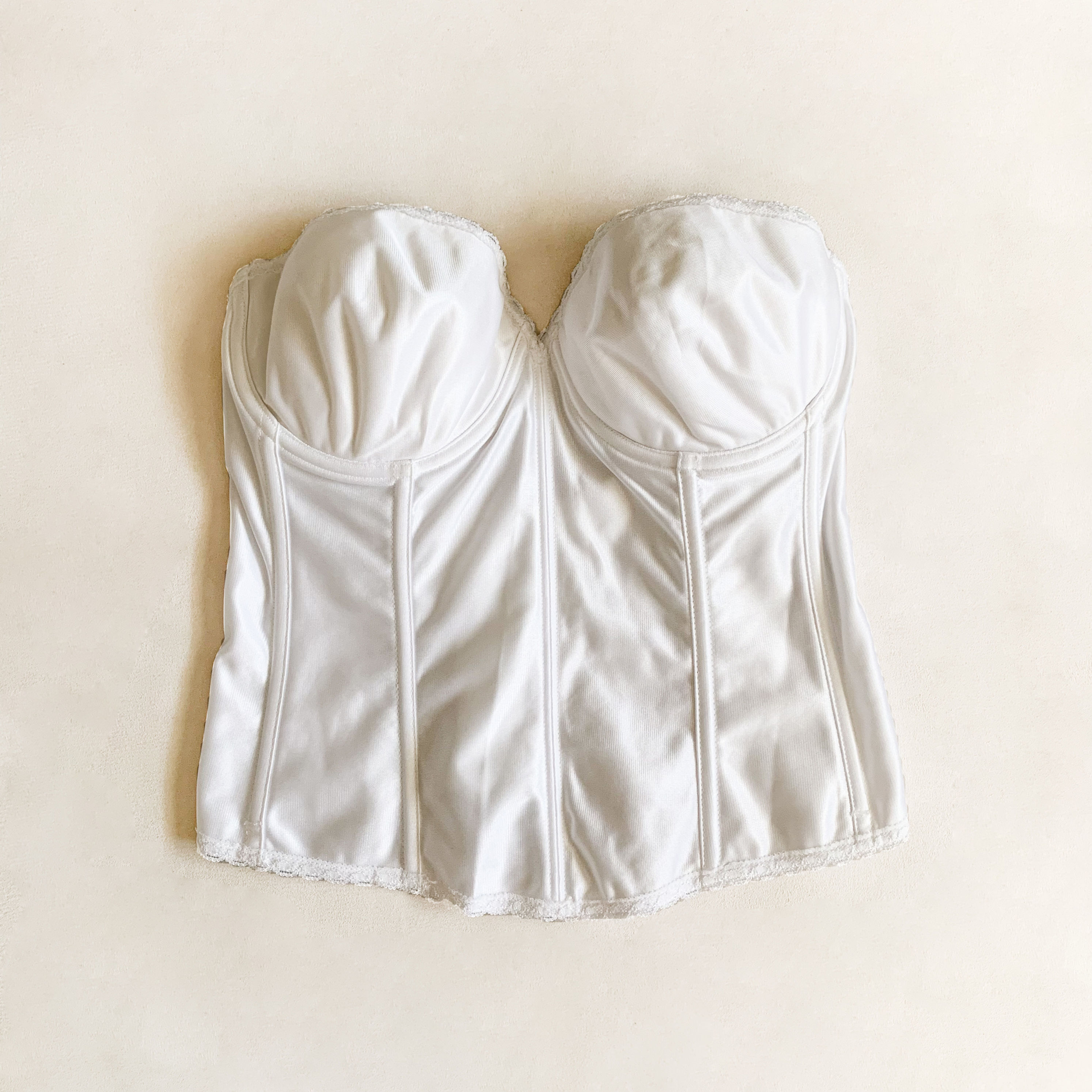 White Satin Corset 36C