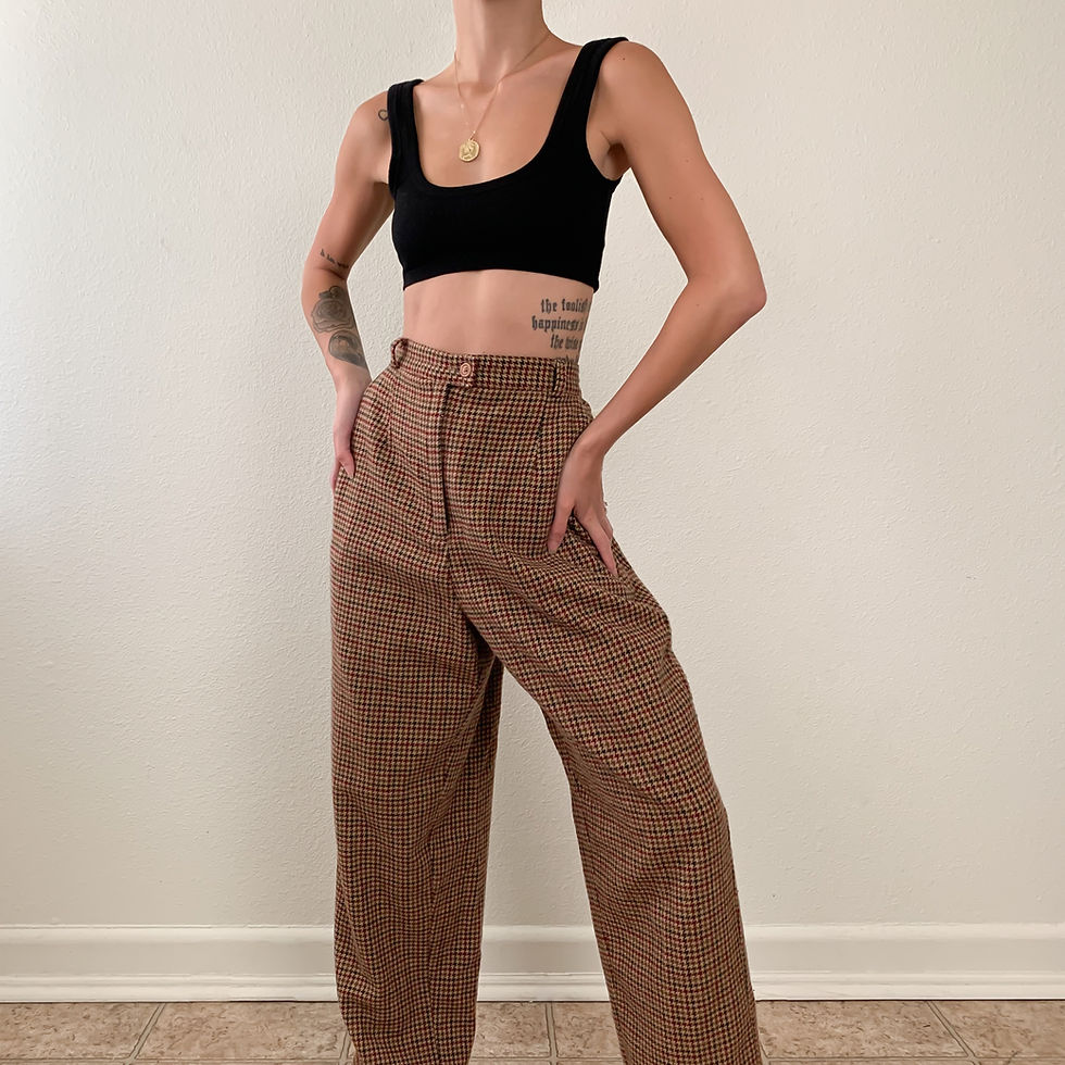 Houndstooth High Rise Trousers 28"-32"