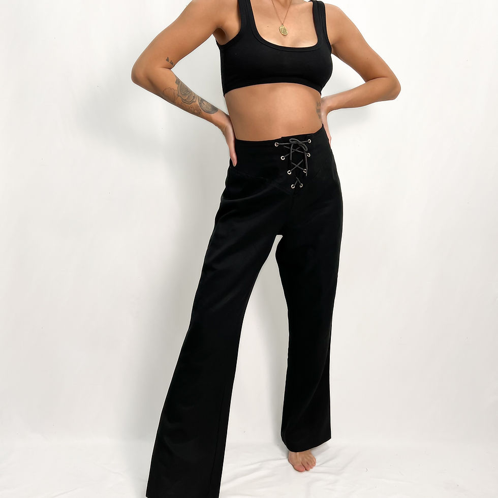 Onyx Lace Front Boot Cut Pants 25"-26" x 29"