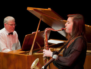 Saxophonist Emma Johnson (2012 finalist) performs with NYJO.