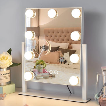 Vanity Mirror with Lights 360°Ratation(White) 12" L x 14.4" W