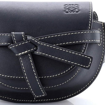 Pre-Loved Gate Shoulder Bag Leather Mini, Black