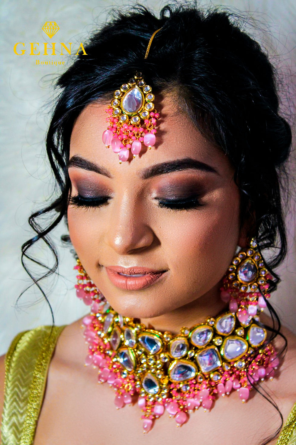 Thumbnail: Pyaari; Necklace, Earring & Maang Tikka Set